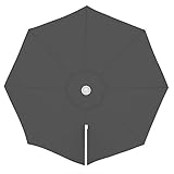 paramondo Sonnenschirm Bespannung für parapenda Ampelschirm Ø 3,5 m rund, mit Schirmbelüftung, Waschbar, Grau