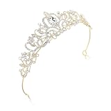 Krone Tiara,Prinzessin Krone Gold Krone Gold Diadem Damen Krone Gold Kristall Tiara Strass Krone Prinzessinnenkrone für Hochzeit Brautkrone Proms Pageants Prinzessin Geburtstag Party