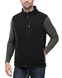 Outdoor Ventures Herren Fleeceweste Full Zipp Warme Herrenwest Ärmellose Jacke mit 5 Taschen Atumngsaktive Outdoor Sporten Bodywarmer Vest für Wandern Camping Schwarz L