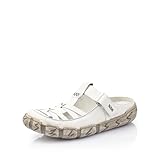 Rieker Damen Clogs L0396, Frauen Slipper,Slides,Slip-ons,Backless Slipper,Mules,Gartenschuhe,Sommerschuhe,sommerclogs,Weiss (80),39 EU / 6 UK