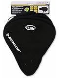 Dunlop - Fahrrad Sitzbezug Gel - Fahrradsattelbezug mit Gel - Komfortabel Radfahren - Schwarz