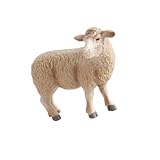 BESPORTBLE 1Stück Realistisches Schafmodell aus Kunststoff Simuliertes Tierdekor für Kreative Schafverzierung Beige als Raumdeko und