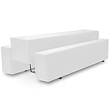 Beautissu Bierbank Hussen & Biertisch Husse Set 3 TLG. Halblang – Edles Hussen Komplettset 70 cm breite Festzeltgarnitur mit Oeko-TEX Siegel in Weiß - Basic M