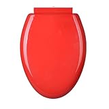 Brigtviee Wc Sitz Mit Absenkautomatik V-Form, Toilettensitz Mit Quick-Release Funktion FüR Einfach Reinigung,Toilettendeckel,Einfache Montage, Wc Deckel Mit Verstellbare Scharniere,Rot