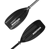 XUXIAKE Kajak Paddel Doppelpaddel für Kinder mit Aluminium Schaft und PP Klinge, Schwimmende Kajak Doppel Paddels für Jugend und Junior, Einstellbar 163-183cm, Schwarz