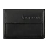 bugatti Super Slim Mini Geldbörse Leder - Kleiner Geldbeutel mit RFID-Schutz, Schwarz