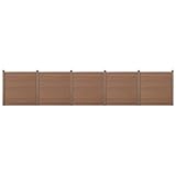 neu.holz WPC Gartenzaun mit Pfosten 183x879cm Braun Sichtschutz Windschutz Lamellenzaun Zaun
