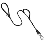 PetBonus Hundeleine große mittelgroße Hunde Leicht mit 2 bequemen Griffe, robuste reflektierende Führleine zum Trainieren und Gassi gehen mit Swivel verschließbaren Haken, 1,8 m x 1,2 cm