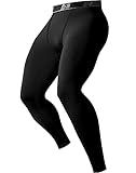 HOPLYNN Kompressionshose Herren Laufhose Lang für Joggen, Laufen, Training, Fitness, Radfahren Sport Leggings Atmungsaktiv Tights Herren Schwarz 1er Pack L