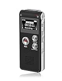 Fikyra Digitales Diktiergerät, 32GB, Mini-Aufnahmegerät, unterstützt 30 Stunden kontinuierliche Aufnahme, wiederaufladbarer USB, multifunktionaler digitaler Audio- und MP3-Player