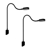 kalb I Ilios LED-Bettleuchte/Leseleuchte mit USB-C, Wand- und Winkelmontage, Flexibler Arm, dimmbar, warmweiß 3000k (2er Set schwarz)