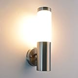 max K O M F O R T Aussenwandleuchte Aussenlampe mit E27 Fassung Wandleuchte Wandlampe Außenleuchte Edelstahl 232A