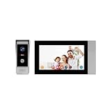 HIJYMNZPQ 2PC 7-Zoll-visuelle Gegensprechanlage, Hochauflösender Intelligenter Farbbildschirm, Villa-Community-Türklingel, Sicherheit, Diebstahlschutz Im Klacks Installiert