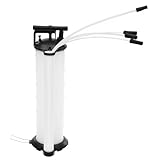 lousriyy 6.8L Ölabsaugpumpe,Ölwechselspritze mit 4 Schläuchen:4mm/6mm/8mm/10mm,Handpumpe mit transparentem Tank und Druckausgleichsventil,Manuelle Ölabsaugung aus PP für Autos,Motorräder & Boote