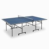 JOOLA Tischtennisplatte Inside 13 Tischtennistisch Indoor klappbares Untergestell – Schneller Aufbau-inklusive Netz, blau, 274 x 152,5 x 76 cm