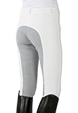 PFIFF Damenreithose mit Ledersitz mit grauem Sitz, weiß, 44
