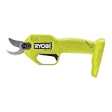 RYOBI 18 V ONE+ Akku-Gartenschere RY18SCA-0 (25 mm Schnittkapazität, 2,5 Sekunden für einen Schnittvorgang, SK5-Stahlklingen, ohne Akku und Ladegerät), Grün