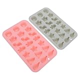 WEKADRIN 2 Stück Kleiner Silikon Backformen Weihnachten 3D Weihnachtsbaum Lebkuchenmann Antihaft Weihnachtsplätzchen Backblech für Festliche Kekse und Pralinen