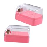 Gatuida 2 Stück Nagelkunstkopf Schleifbox Halter für Nagelbohrer Halter für Maniküre-Bohrer 30 Löcher Nagellübung Bit Organizer Nagelbits Speicherwerkzeug Nagelbohrerbithalter Plastik Rosa