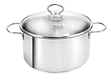 Kopf Fleischtopf Merkur (Topf Ø 24 cm) 4 Liter Kochtopf aus Edelstahl mit Literskala