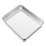 Backblech Onader, 31,8x24,8x5cm, Edelstahl Rechteckig Auflaufform Ofenblech Kuchenblech, Tiefes Fettpfanne Backofen Ofenform für Lasagne, Ungiftig& Gesund, Leicht Zu Reinigen & Spülmaschinenfest