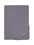 biberna Frottee-Stretch-Spannbetttuch 0012344 Silbergrau 1x 90x190 cm - 100x200 cm