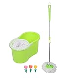 Set Clean Mop Wischmopp, Eimer und Schleudermopp, einfach zu bedienen, Wischmopp mit integriertem Schleudermechanismus, zur Bodenreinigung