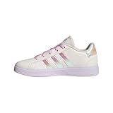 adidas Unisex Kinder großer kurzer Sneaker, 0 Wide Little Kid, Weiße Kreide, weiße Kreide, Lila, 39 1/3 EU