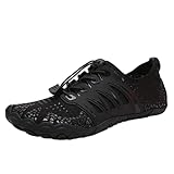 ENEN Badeschuhe Damen Herren 35-42, Barfuss Schuhe Unisex Barfußschuhe Leicht Atmungsaktiv Wasserschuhe rutschfest Schnelltrocknend für Sommer Outdoor-Aktivitäten (37,528 Schwarz)