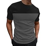 Fasching Shirt Ringelshirt Rot Weiß Herren T Shirt Kurzärmliges T-Shirt für Herren, Frühling Sommer, Freizeit, atmungsaktiv, bequem, Strandwind, genäht, gestreift Grau 3XL