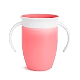 Munchkin Miracle 360°-Trinkbecher für Babys und Kleinkinder, BPA-freier Trinklernbecher mit Griffen, auslaufsicher & spülmaschinenfest, für Kinder ab 6 Monaten - 207 ml, pink, 1 Stück (1er Pack)
