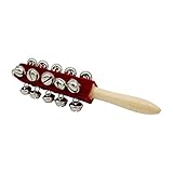 GICO Schellenrassel Schellenstab aus Holz für Kinder mit Glocken Musikinstrument - Länge 26 cm - 3850