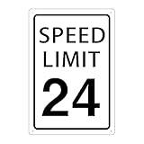 Geschwindigkeitsbegrenzung, 24 mph, Metallschild, langsame Warnung, Verkehrsstraße, 30,5 x 40,6 cm