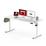 SANODESK Höhenverstellbarer Schreibtisch 160 x 60 cm Schreibtisch Höhenverstellbar Elektrisch Ergonomischer Steh-Sitz Tisch Computertisch für Heimbüro Homeoffice(weiß)