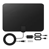 MEgegulo TV-Signalverstärker-Antenne für den Innenbereich, verstärkt, TV-Antenne mit Booster, 250+, Empfang mit großer Reichweite, für Freeview-TV, unterstützt 4K, 1080p, HDTV