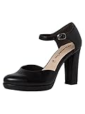 Tamaris Damen 1-1-24401-27, Pumps, Riemchenpumps, Black matt, 38 EU