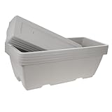 SHINEOFI 4 Sätze Rechteckiger Pflanzentrog mit Abtropfschale Kunststoff Pflanzgefäße mit Drainage Mittelgroß für Balkon Küchenfenster Gemüse Blumenanbau