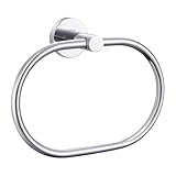 EOLAX Handtuchring zum Bohren, Handtuchhalter aus Chrom, Moderner Badetuchhalter Wandhalterung, Handtuchhalterung Edelstahl Wandmontage, Badezimmer Zubehör