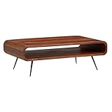 FineBuy Couchtisch 90x55x30 cm Sheesham Massivholz/Metall Sofatisch Eckig, Wohnzimmertisch mit Stauraum, Kaffeetisch Massiv, Kleiner Tisch Beistelltisch Wohnzimmer Modern Rechteckig