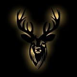 Namofactur® - Hirschkopf Wanddeko mit LED Beleuchtung – 3 mm HDF, Schwarz lackiert – Warmweiße LED oder Farbwechsel-Licht (mit USB & Fernbedienung) – Hirschgeweih Deko – Größe XL (57 x 40 cm)