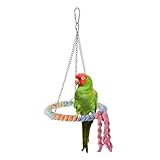 Vogel Seil Schaukel, Vogel Sitzstangen, Sitzstangenständer, Sittich Schaukelspielzeug mit Metallhaken zum Aufhängen für Nymphensittiche, Unzertrennliche, Wellensittiche, Conure