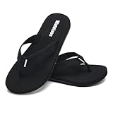 WateLves Damen Zehentrenner Flip Flops Summer Sandalen Frauen Bequem Pantoffeln Sandalen Bade(schwarz,38)