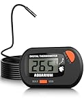Aquarium Thermometer mit Sonde und Saugnapf, Mini Wasserthermometer Digital, digitales LCD-Wassertemperatur-Thermometer für Aquarium, Aquarium, Meeresreptilien, Terrarium (1)