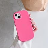 Flüssigsilikon-Ovalseife, stoßfeste Handyhülle für iPhone 15 14 13 12 11 Pro X Xs Xr Max 8 7 6 Plus Se, Matte, weiche Stoßstangenabdeckung (für iPhone 14 Plus/Rosenrot)