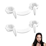 2 Stück Halloween Vampirzähne, Vampir Zähne, Wiederverwendbare Einziehbare Vampirzähne, Vampirzähne Reißzähne, für Kinder, Erwachsene, Halloween, Rollenspiele, Karneval