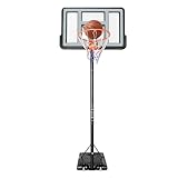 Basketballkorb Outdoor 170-305CM Höhenverstellbarer Kinder Basketball ständer mit 110×74.93CM Backboard & Rollen Basketballanlage Basketballständer Korbanlage für Erwachsene & Kinder