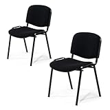 Topsit 2er Set Besucherstuhl ISO, Bequemer Konferenzstuhl, stapelbar, mit gepolsterter Sitzfläche und Rückenlehne. CLA000001 (Schwarz)