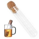 1 Stück Teesieb für Losen Tee,Tea Infuser,Teeei für Losen Tee,Tea Strainer,Tee Sieb,Teesieb Aus Hitzebeständiges Glas,mit Kork,für Teekannen,Tassen,Losen Tee,Gewürze,Höhe 15.5cm,Ø 3cm