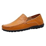 Herren Loafers Mokassins Atmungsaktiv Casual Leder Mokassins Handmade Slip On Driving Business Schuhe Anzugschuhe Penny Loafers Fahren Klassische Bussnis Derby Oxford Schuhe