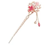 Vintage Haar Stick Opal Blume Haar Stäbchen Haar Dekor chinesische Haarnadeln alten Haarspange alten Haarspange-Rot (B(Rot))